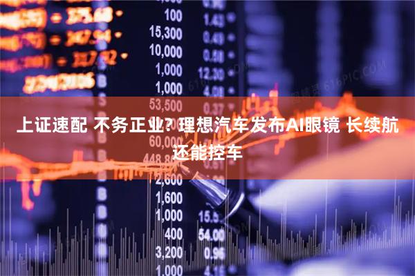 上证速配 不务正业? 理想汽车发布AI眼镜 长续航还能控车